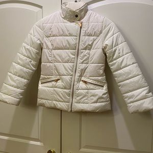 Calvin Klein Jeans Designer Coat/Rose Gold zippers and snaps/Salmon lining